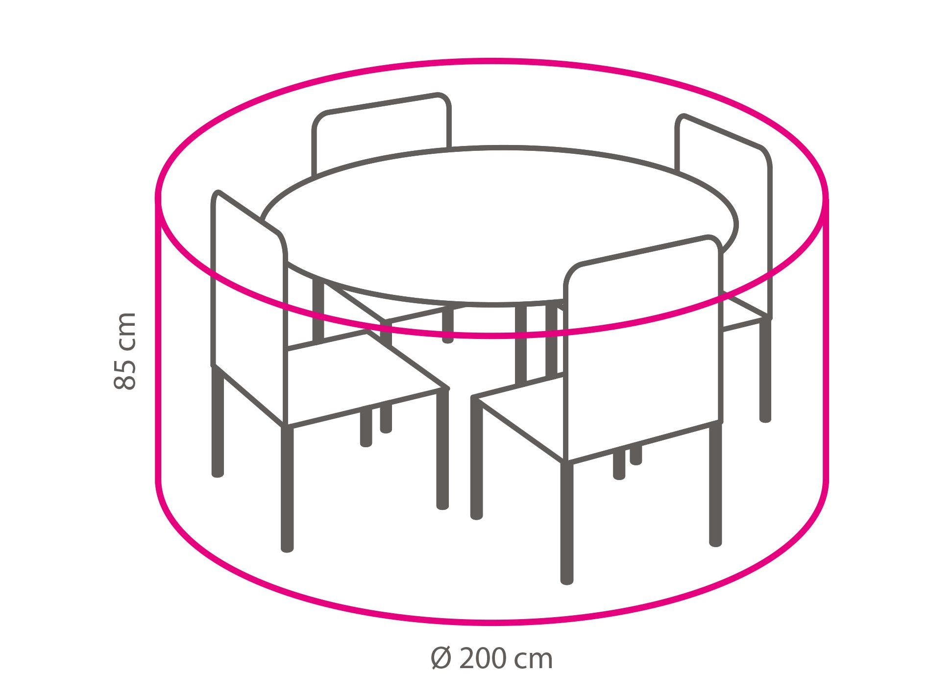 Ochranná plachta na okrúhlu stolovú súpravu Ø200 cm